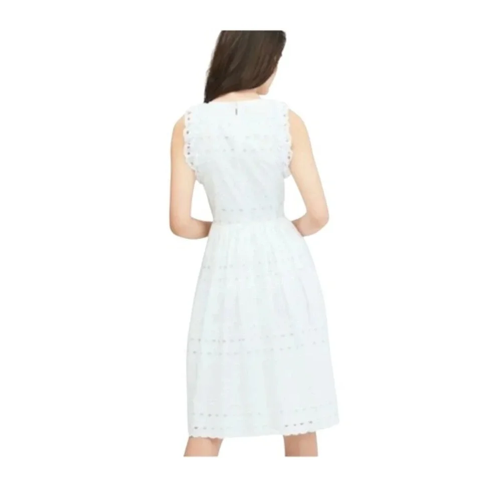 Kate Spade New York‎ Casual Spade Eyelet Midi Dress Crisp White Cotton 12